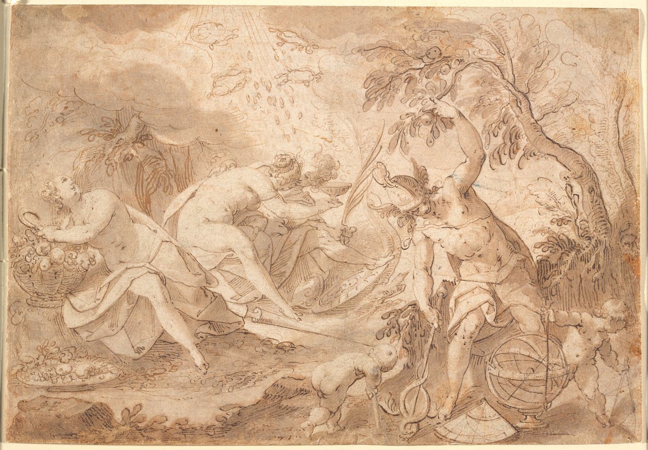 Různí bohové a bohyně: Ceres, Venuše, Mars a Merkur od Joseph Heintz d.Æ.