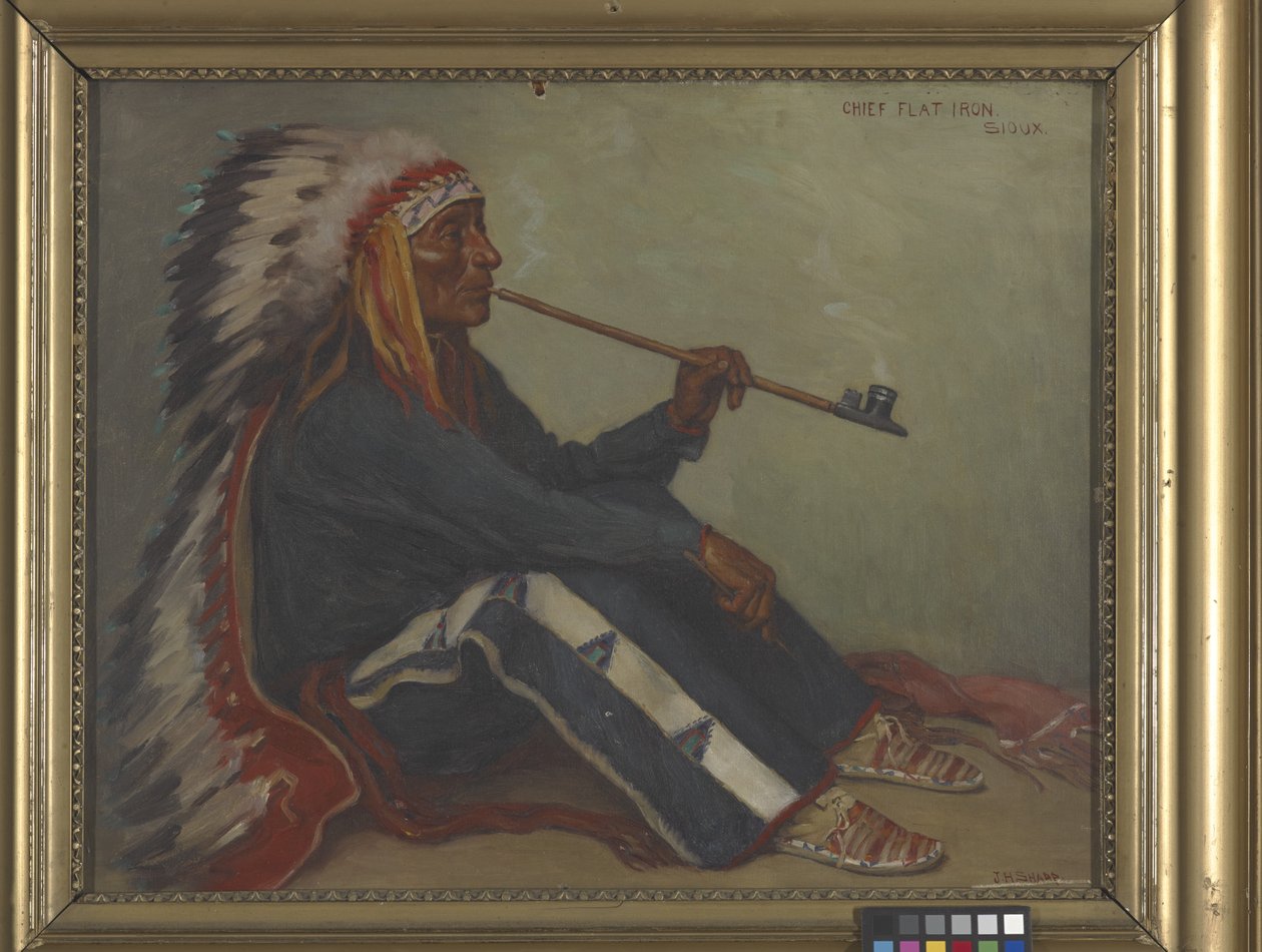 Náčelník Flat Iron, Sioux (olej na plátně) od Joseph Henry Sharp