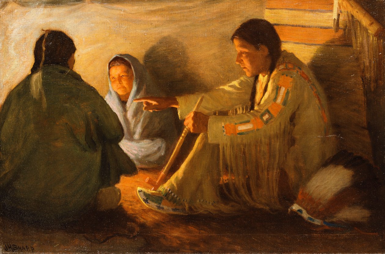 Indiáni u ohně od Joseph Henry Sharp