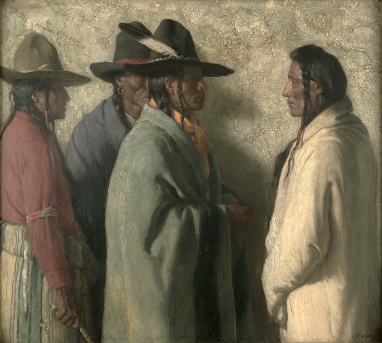Mise mladých náčelníků, asi 1919 (olej na plátně) od Joseph Henry Sharp