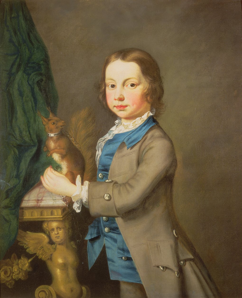 Portrét chlapce s veverkou, 18. století od Joseph Highmore
