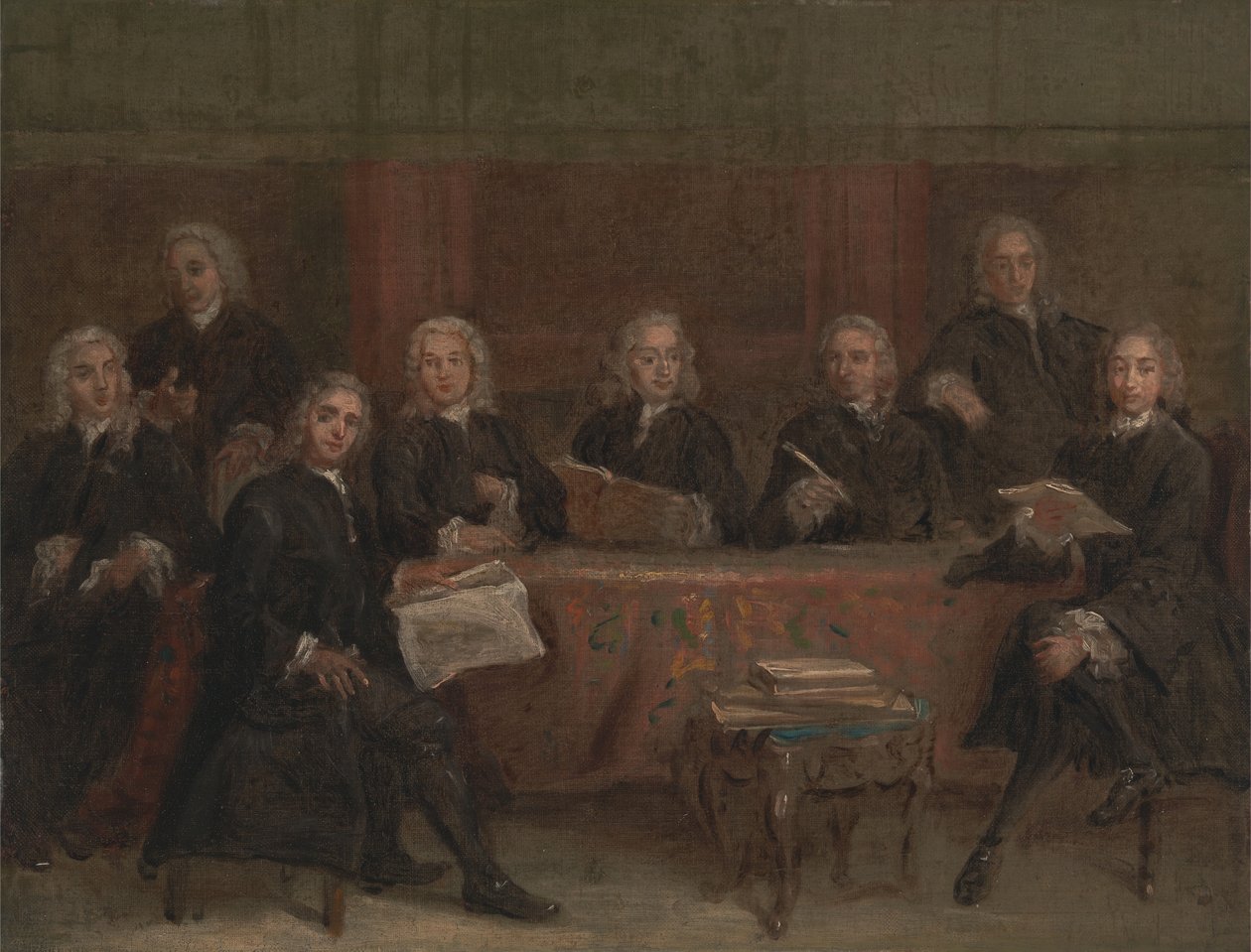 Studie pro skupinový portrét, mezi 1729 a 1730. od Joseph Highmore