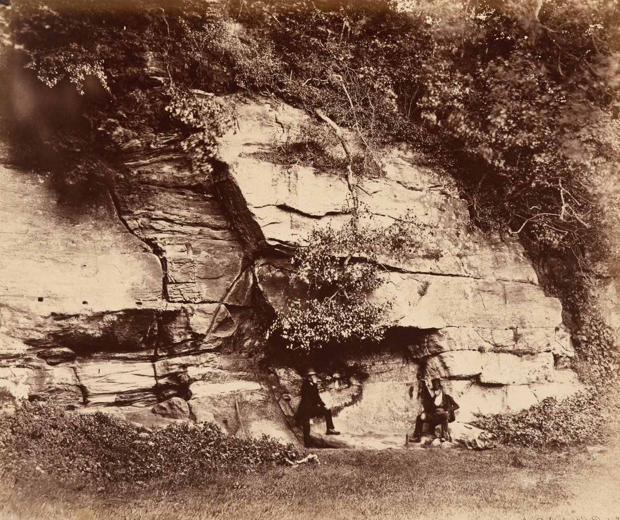 Skála Echo, Fountains Abbey, 1856 (foto) od Joseph & Howlett Robert (1831 58) Cundall
