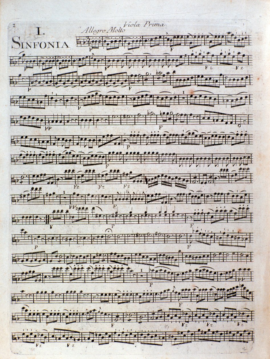Strana hudební partitury Symfonie v ut dur od Pleyela od Joseph Ignace Pleyel