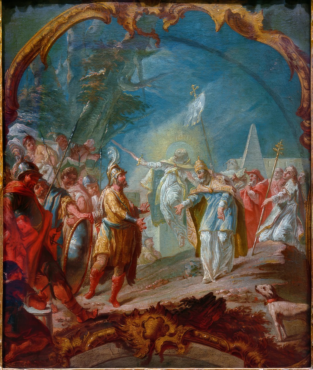 Attila před papežem Lvem I. od Joseph Ignaz Appiani