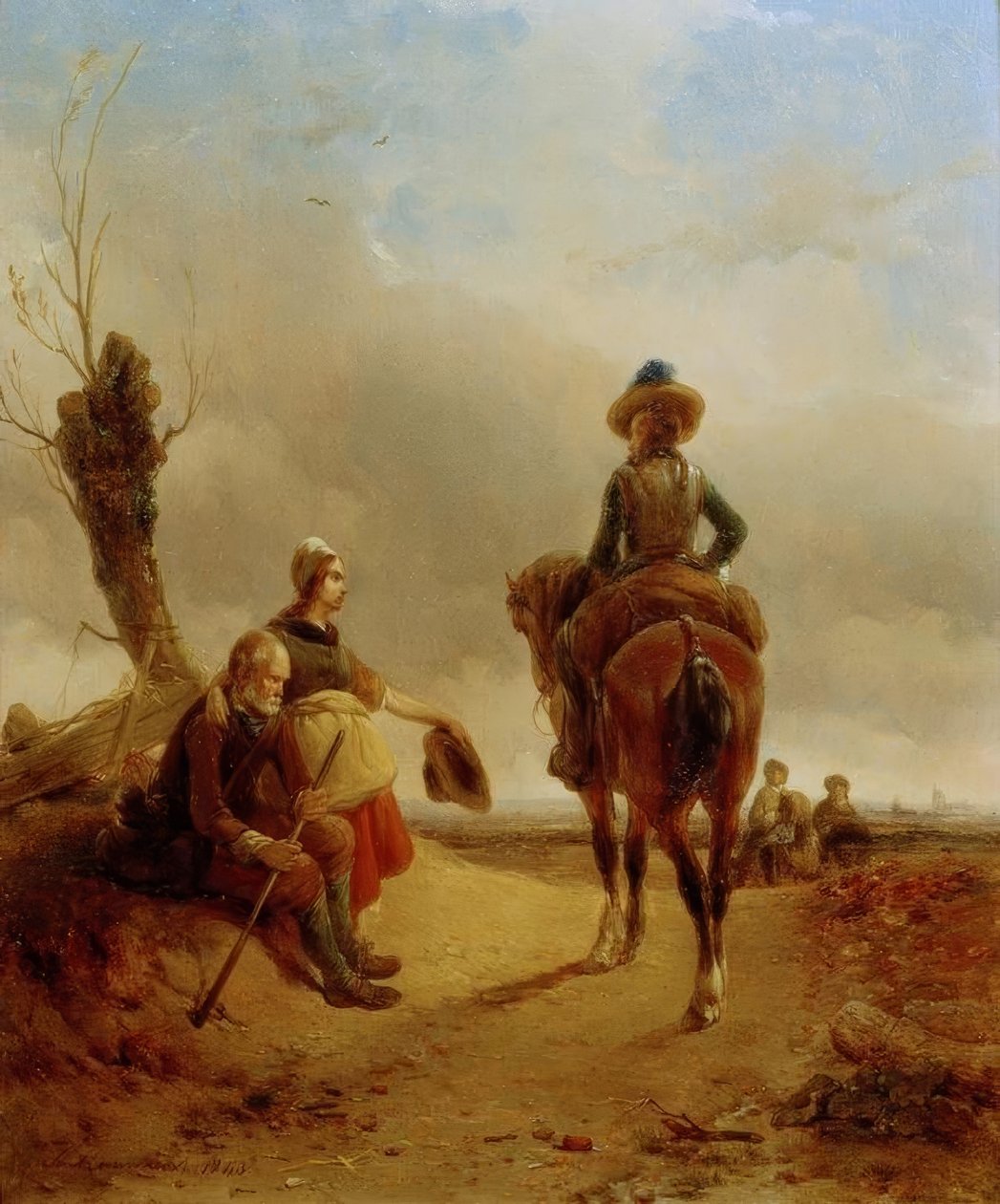 Krajina s barokní jezdeckou scénou od Joseph Jodocus Moerenhout
