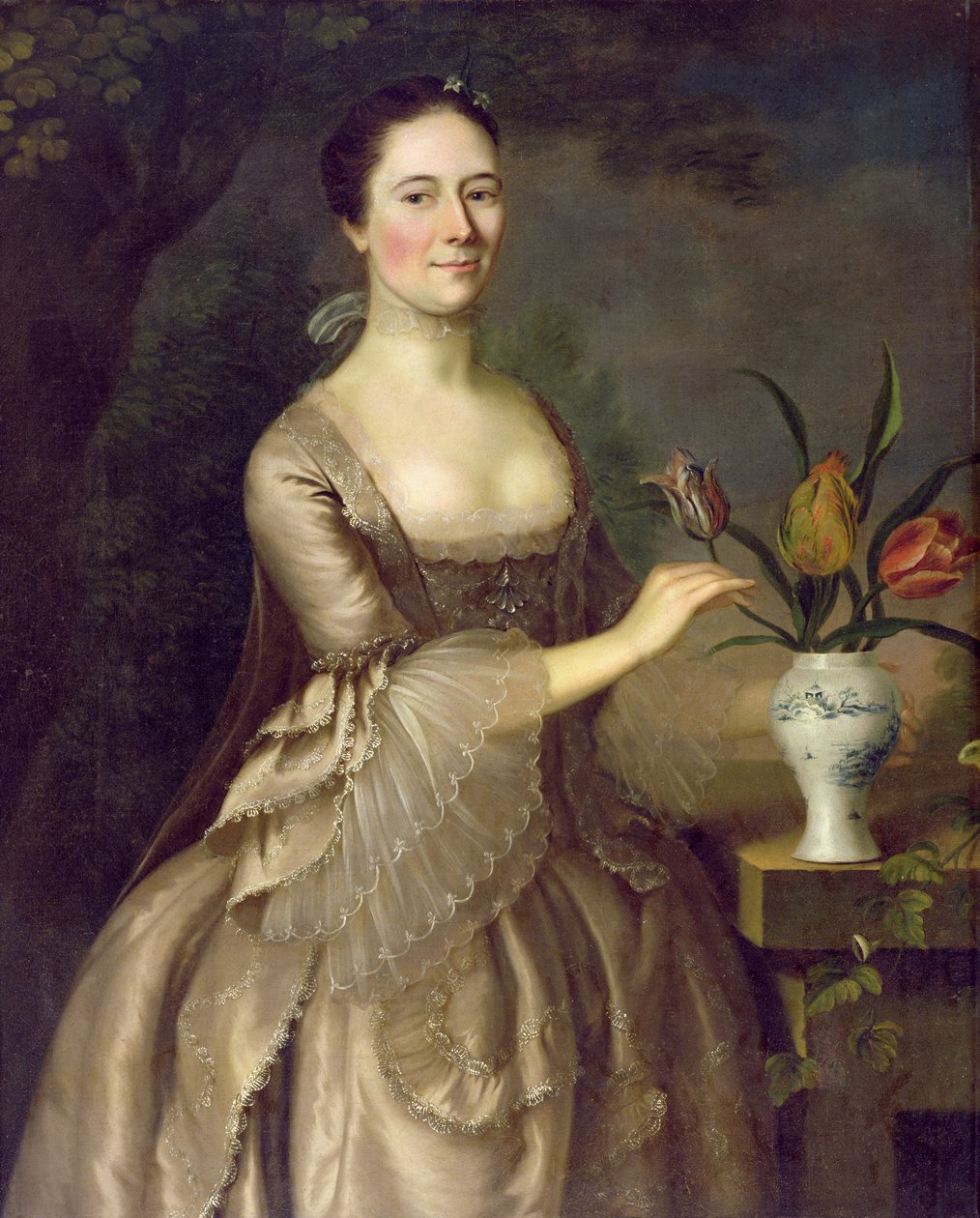 Portrét ženy (nazývané paní Davenportová) kolem roku 1762 od Joseph Jonathan Blackburn