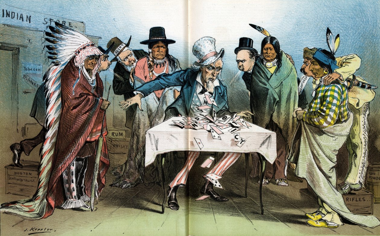 Naše indická politika, dům z karet, 1881 od Joseph Keppler