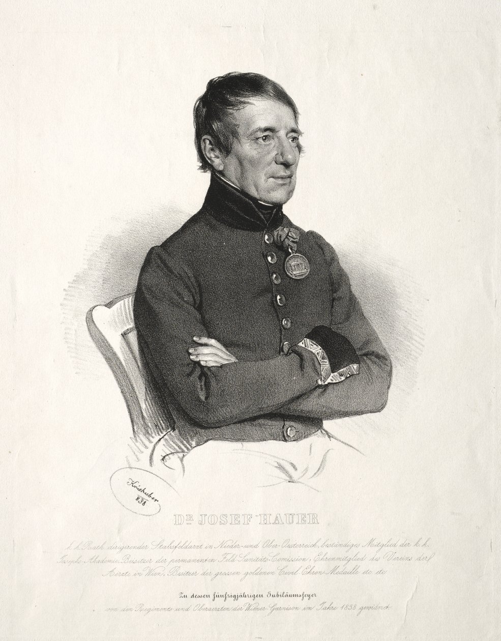 Portrét Dr. Jospeh Hauer od Joseph Kriehuber