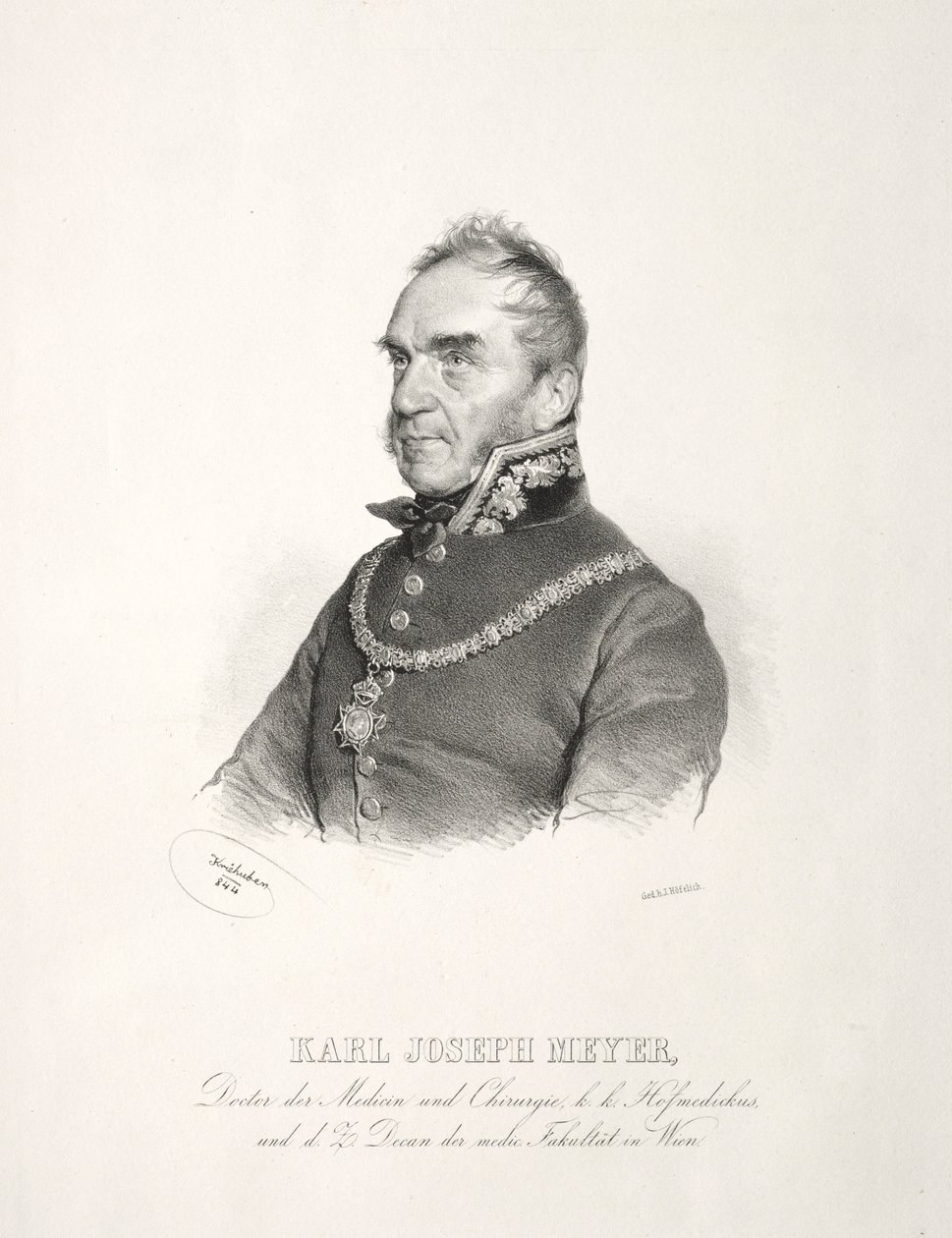 Portrét Dr. Karla Josepha Meyera, 1844. od Joseph Kriehuber