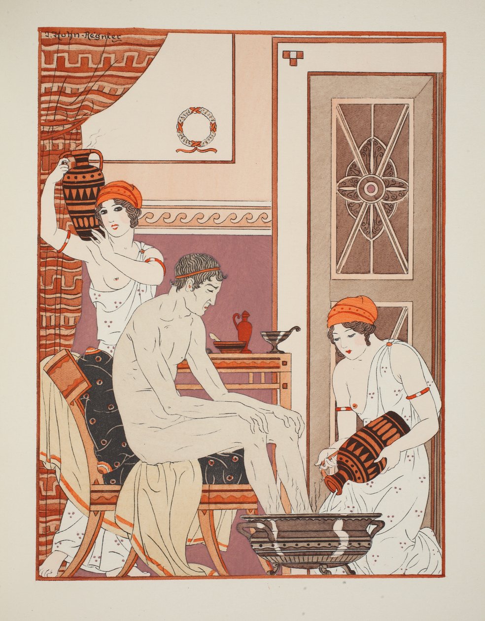 Koupání nohou, ilustrace z 
