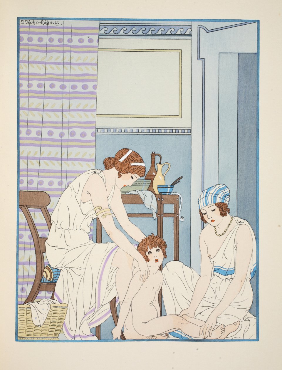 Péče o kojence, ilustrace z "Hippokratových děl", 1934 od Joseph Kuhn Regnier