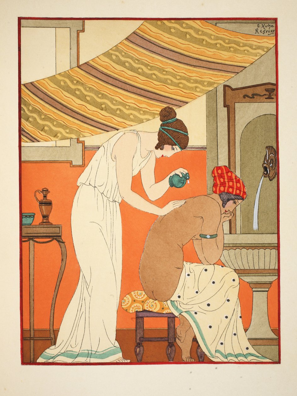 Rány se musí mazat olejem, ilustrace z knihy "Hippokratovy spisy", 1934 od Joseph Kuhn Regnier