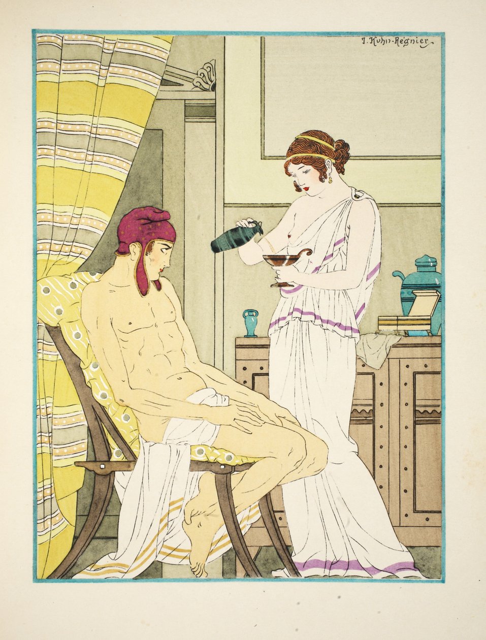 Tělo žloutne jako kůra granátového jablka, ilustrace z knihy "The Works of Hippocrates", 1934. od Joseph Kuhn Regnier