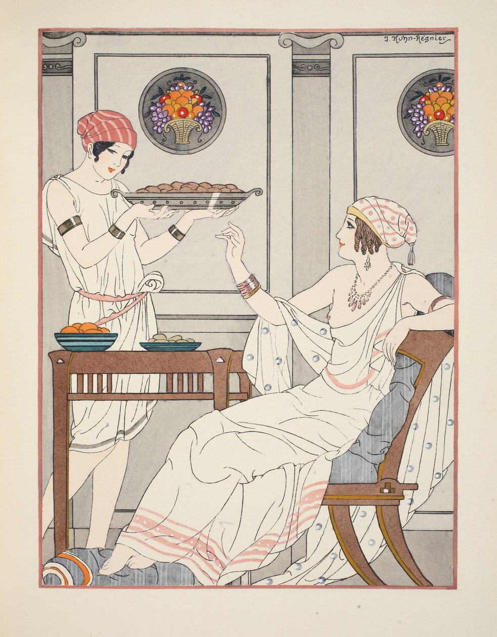 Nestřídmá konzumace sezamových koláčů a sladkostí s medem, ilustrace z 