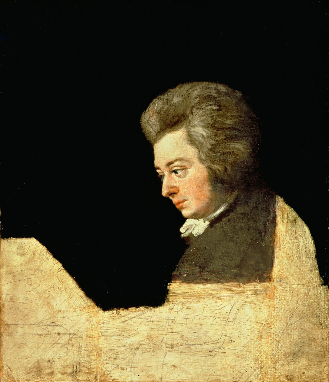 Portrét Wolfganga Amadea Mozarta (1756-91) u klavíru, 1789 od Joseph Lange