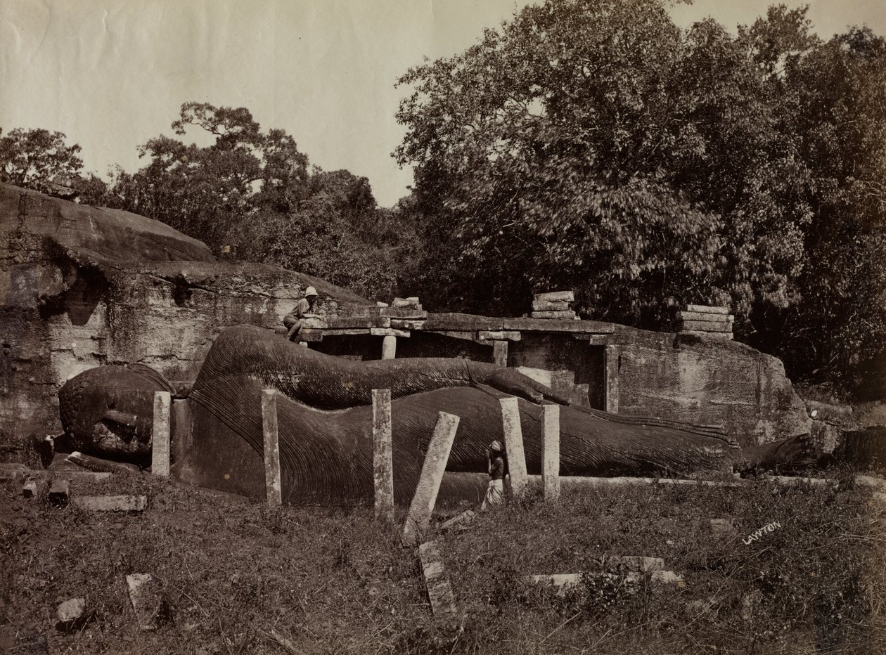 Buddha Paranirvána, Galle Vihara, Polonnaruwa, Cejlon od Joseph Lawton