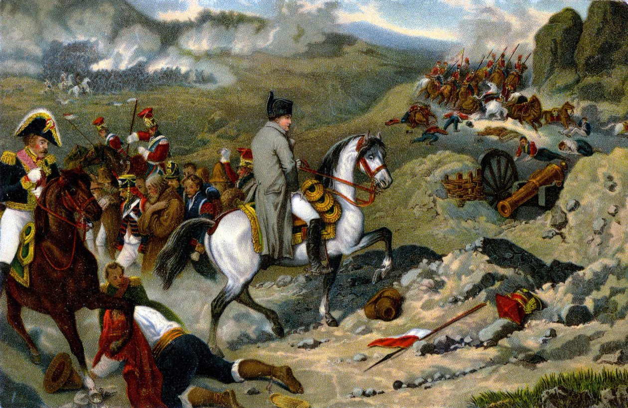Bitva u Somosierry od Joseph Louis Hippolyte (after) Bellange
