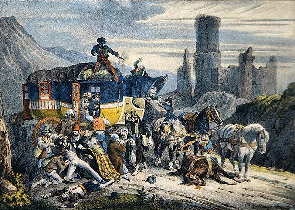 Akciový trh nebo život". od Joseph-Louis Hippolyte (after) Bellange
