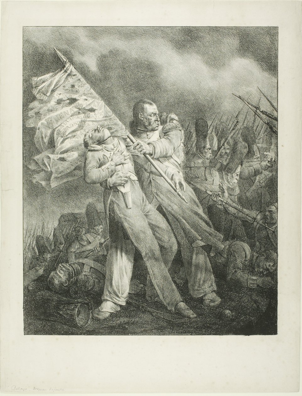 Zraněný nositel standardu od Joseph Louis Hippolyte Bellange