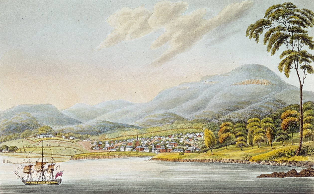 Pohled na město Hobart, 1824 od Joseph Lycett