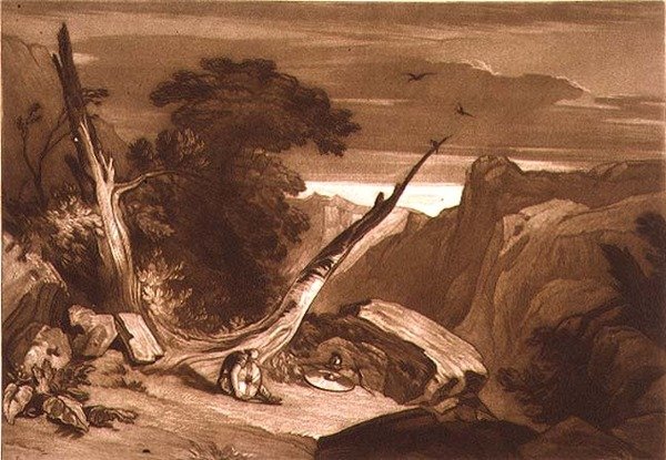 Ze Spenserovy "Královny víl", z "Liber Studiorum", vyryl T. Hodgetts od Joseph Mallord William (after) Turner