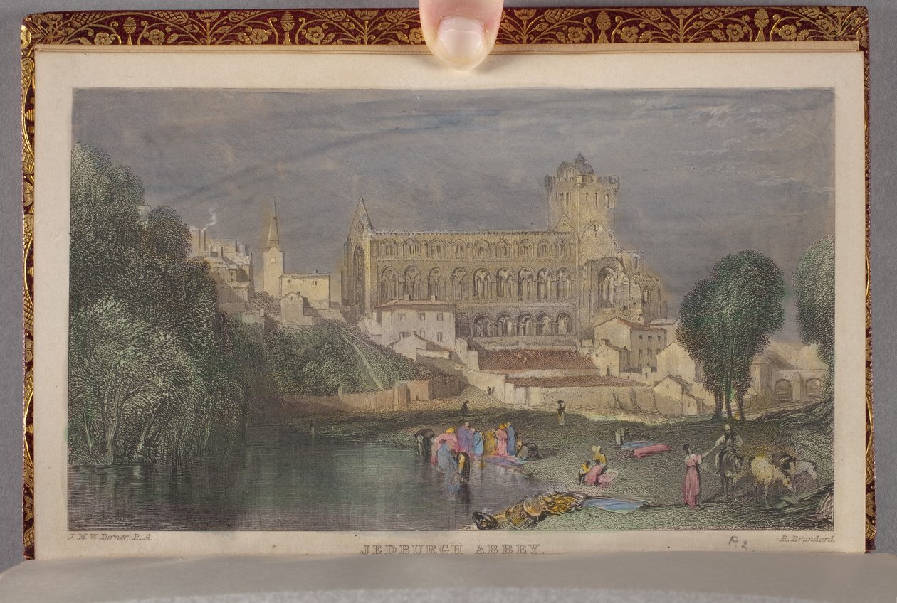 Jedburgh Abbey vázané ve sv. II The Poetical Works of Sir Walter Scott, vyrytý Robert Brandard (1805-1862) od Joseph Mallord William (after) Turner