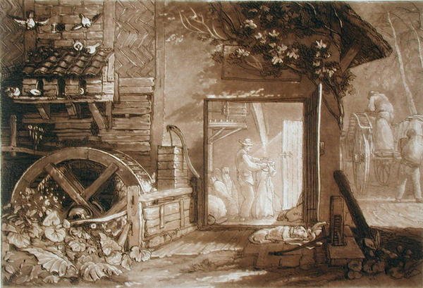 Penbury Mill, Kent, rytý Charles Turner (1773-1857) publikoval 1808 (rytina) od Joseph Mallord William (after) Turner