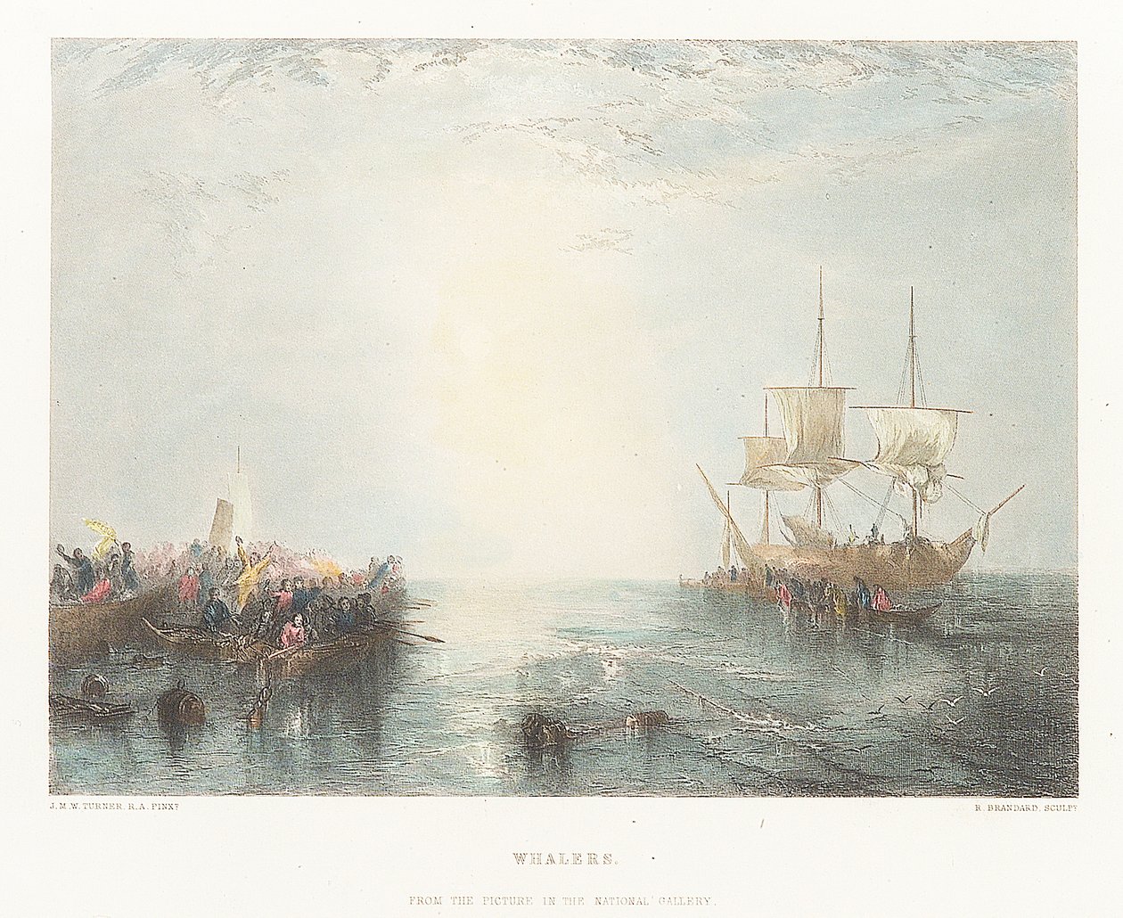 Velrybáři. Z obrazu v Národní galerii od Joseph Mallord William (after) Turner