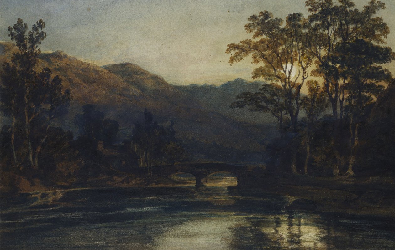 Most přes řeku za měsíčního svitu, 1798 od Joseph Mallord William Turner