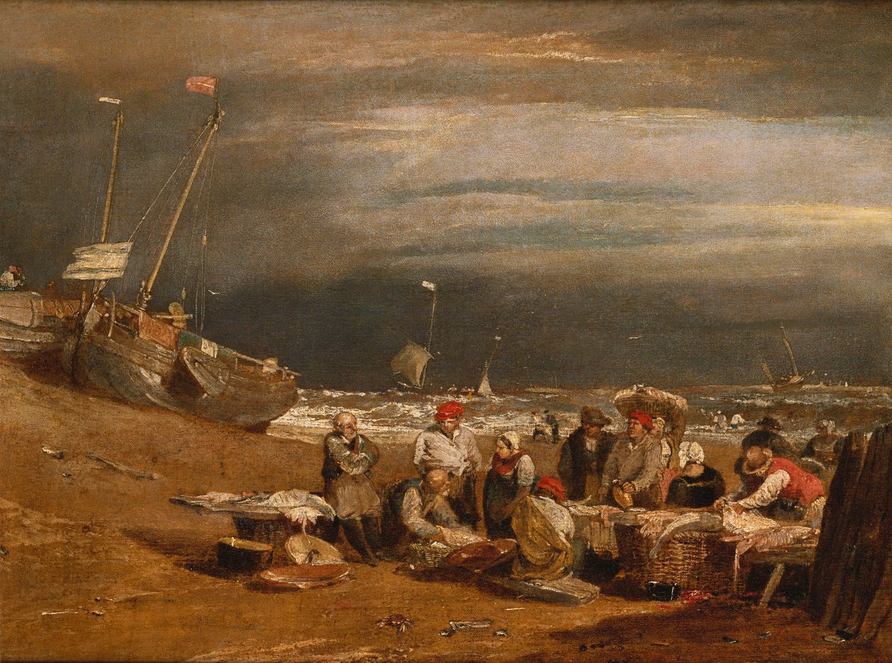 Rybí trh na pláži, c.1802-04 od Joseph Mallord William Turner