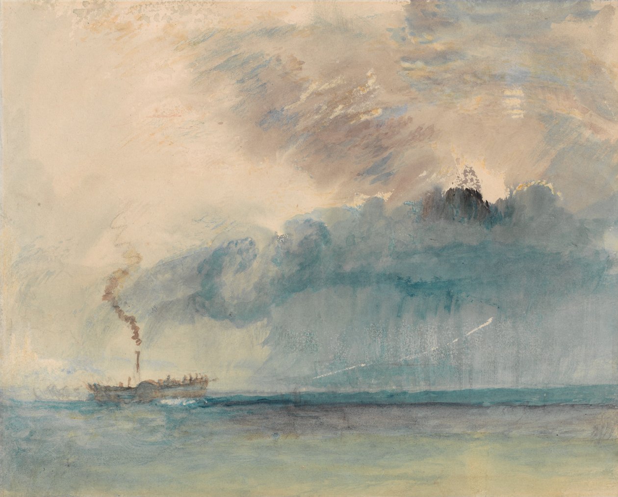 Kolesový parník v bouři na Lucernském jezeře od Joseph Mallord William Turner