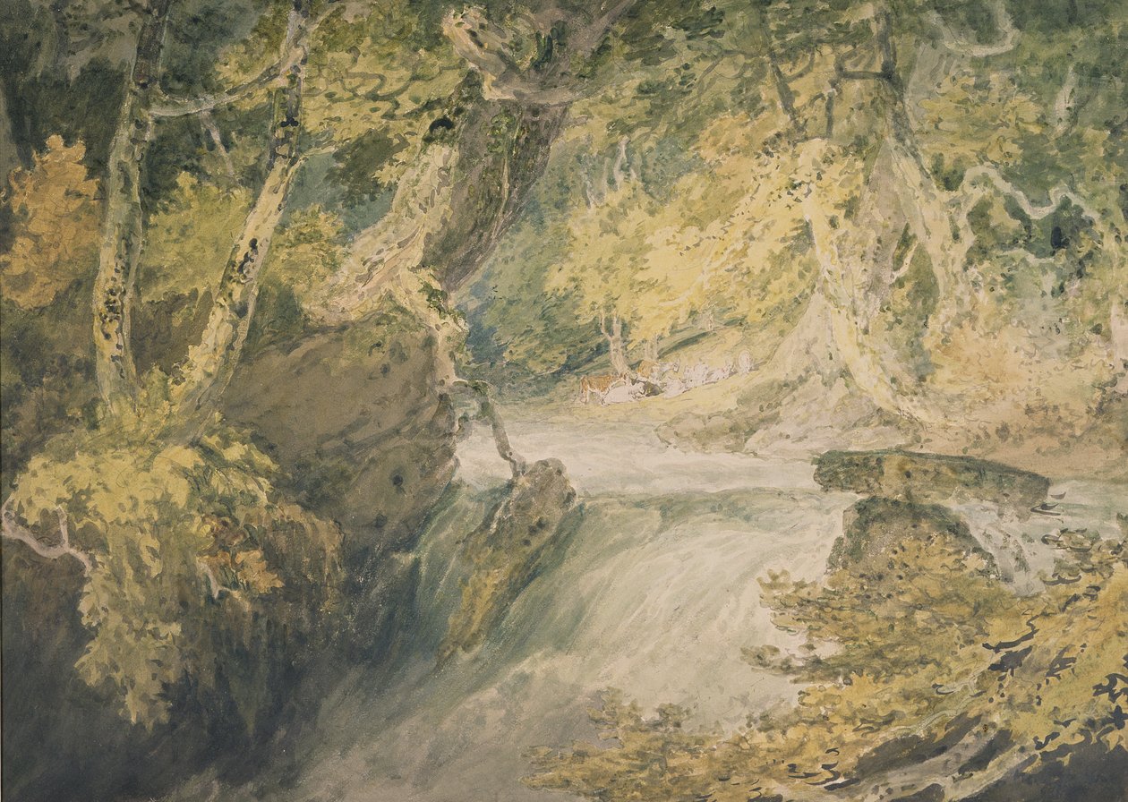 A River in Spate, n. 1796 (akvarelli paperille) od Joseph Mallord William Turner