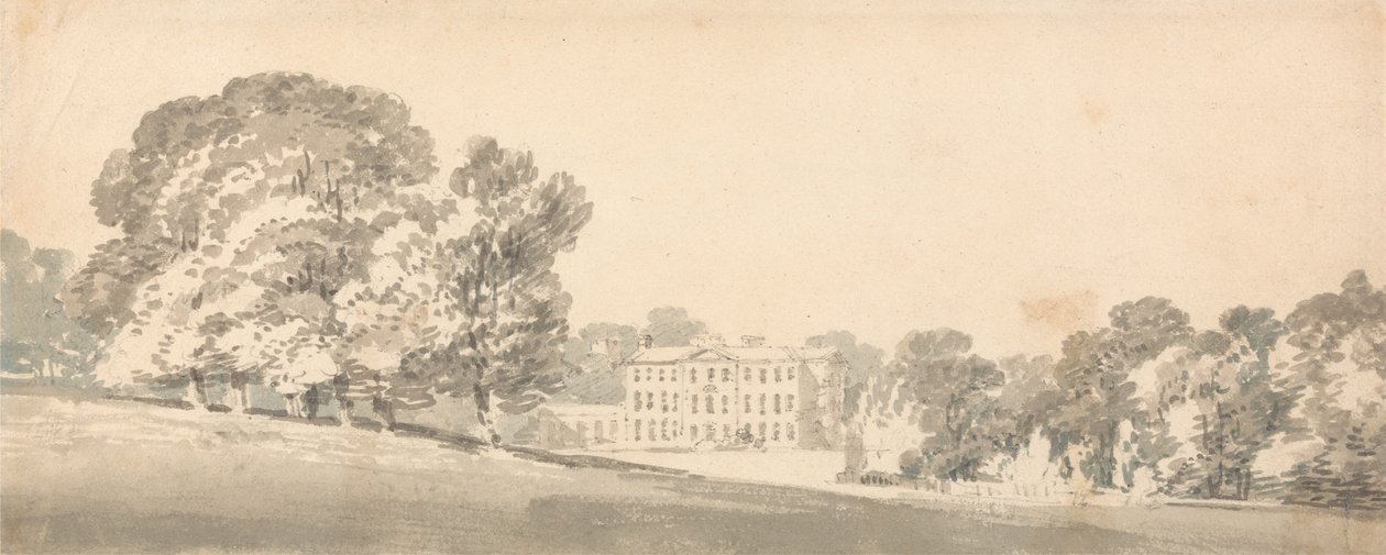 Třípatrový georgiánský dům v parku od Joseph Mallord William Turner