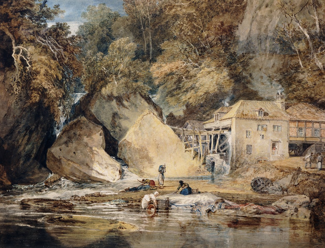 Aberdulais Mill, Glamorganshire, Wales, 1796-97 od Joseph Mallord William Turner