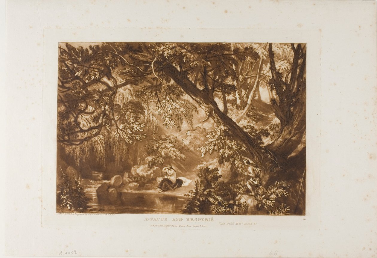 Aesacus a Hesperia, deska 66 z Knihy studií od Joseph Mallord William Turner