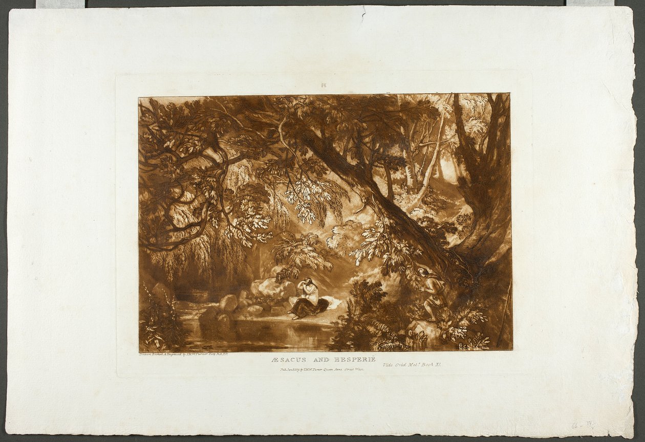 Aesacus a Hesperia, deska 66 z Knihy studií od Joseph Mallord William Turner
