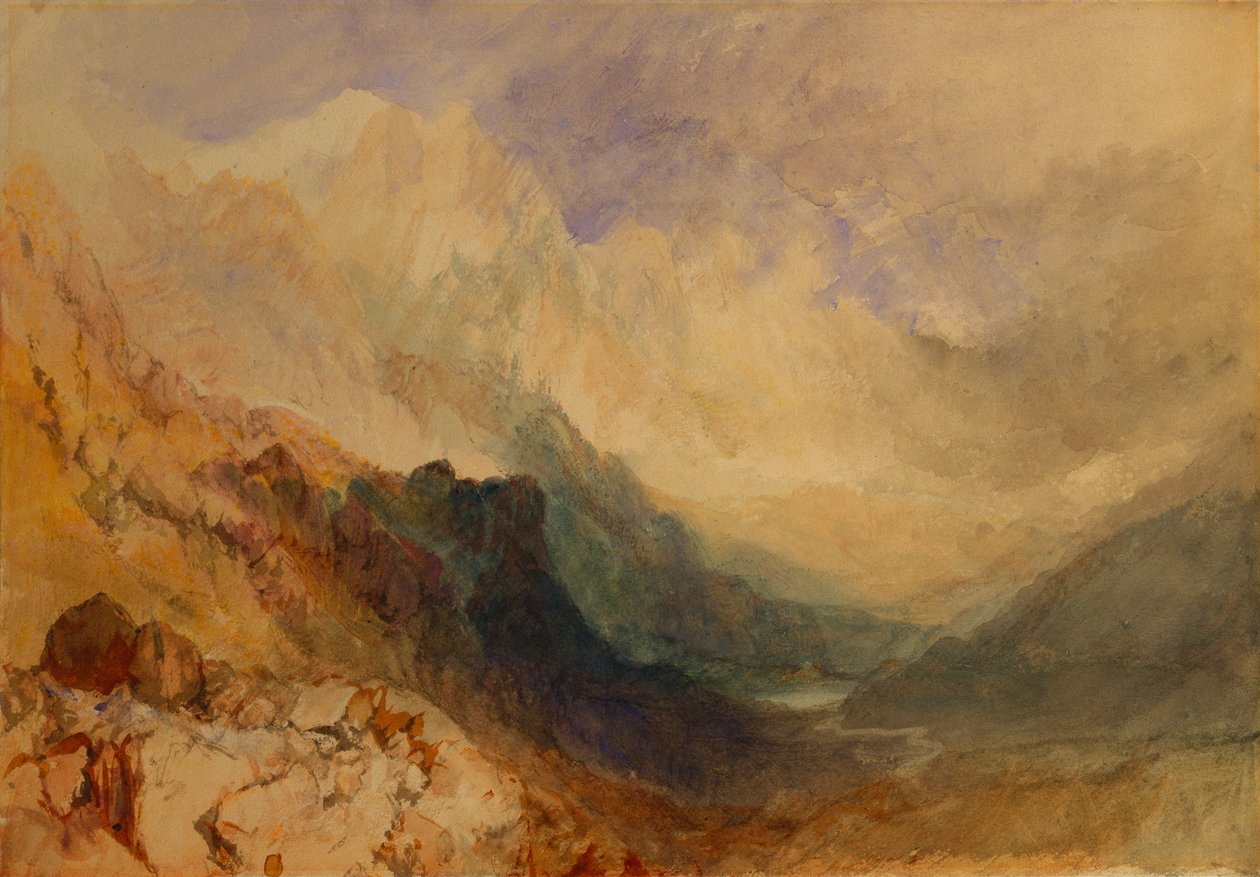 Alpské údolí, pravděpodobně Val d"Aosta od Joseph Mallord William Turner