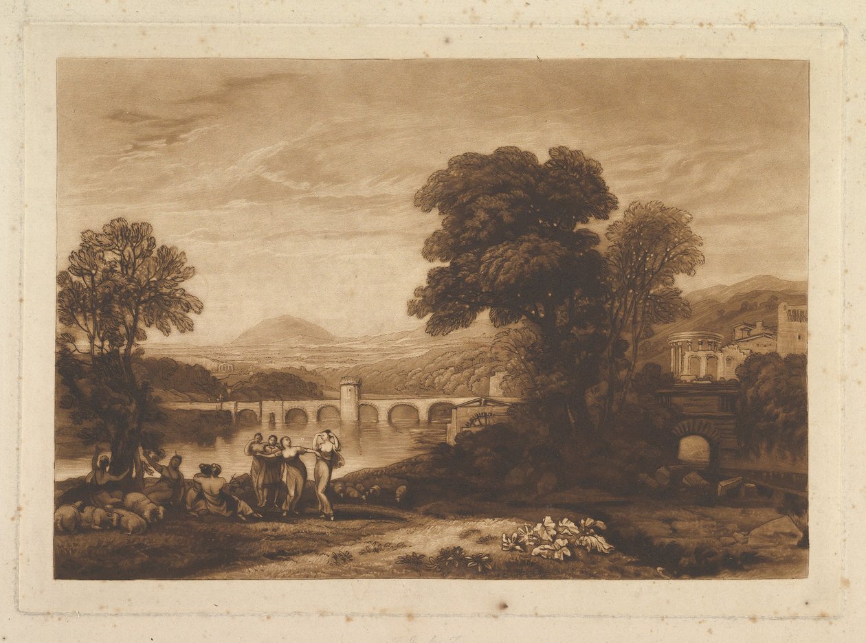 Apuleia in Search of Apuleius nepublikovaná deska, Liber Studiorum, 1813-23. od Joseph Mallord William Turner