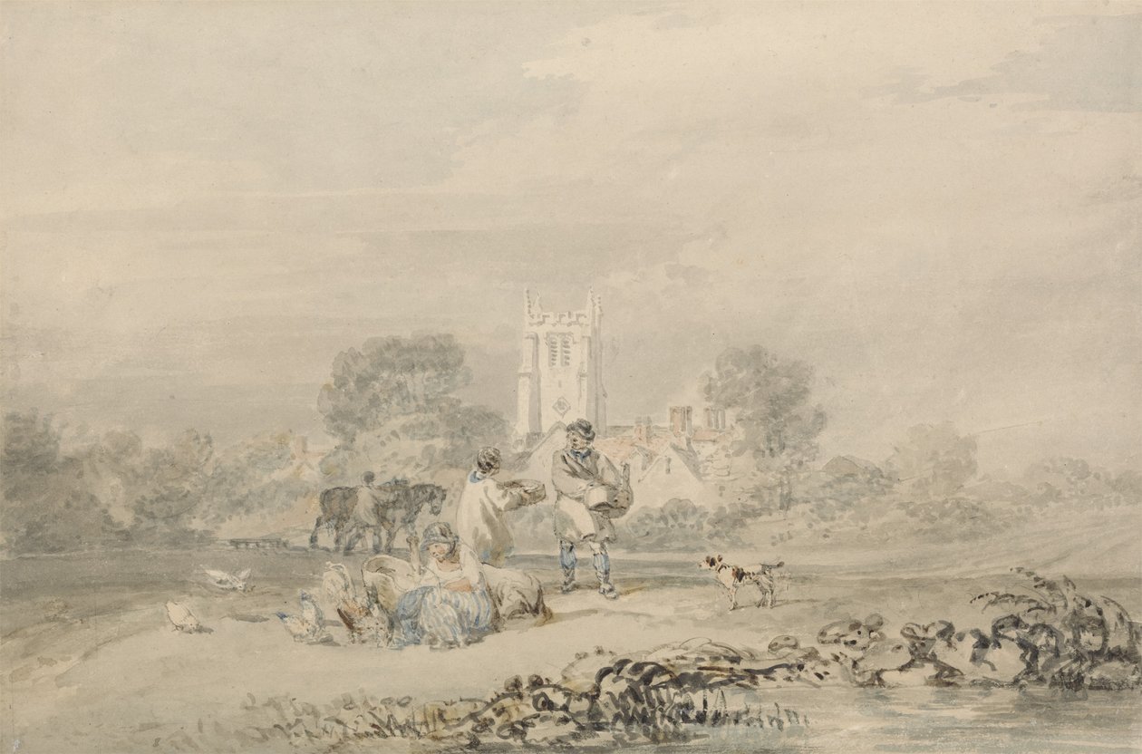 Podzimní setba obilí, cca 1794 (akvarel přes grafit na papíře) od Joseph Mallord William Turner