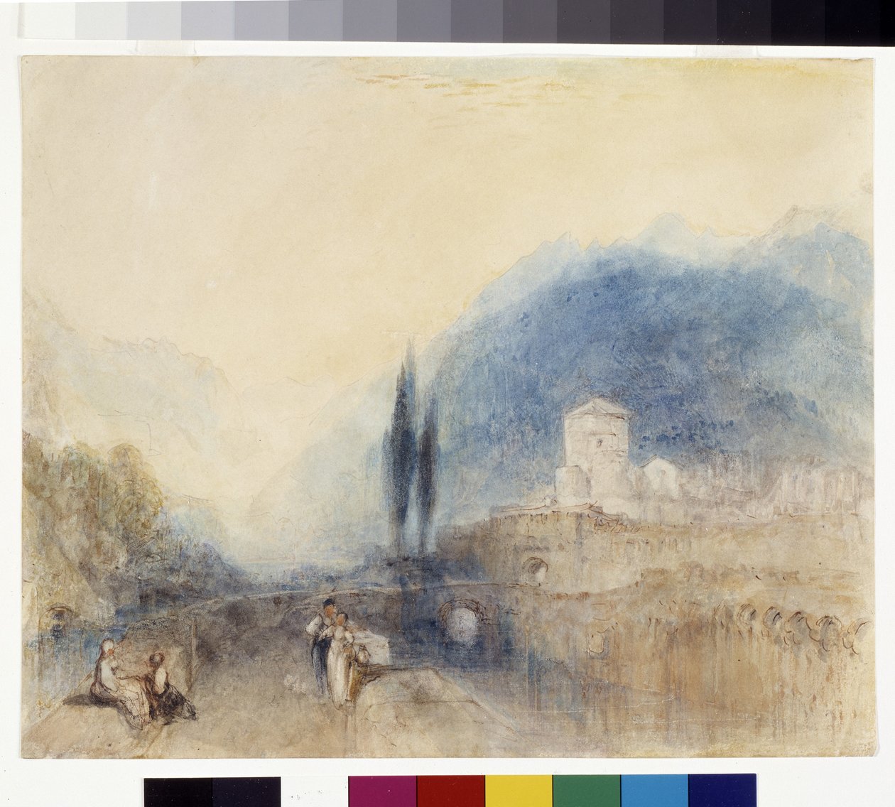 Bellinzona (akvarel s perem a červeným inkoustem na bílém papíře) od Joseph Mallord William Turner