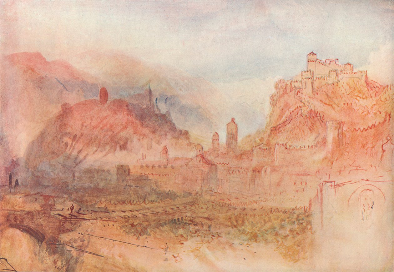 Bellinzona: Z jihu, 1909 od Joseph Mallord William Turner