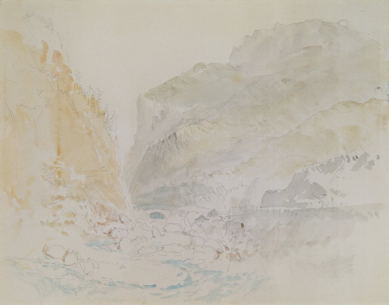 Blue Stream, St. Gothard (akvarel na papíře) od Joseph Mallord William Turner