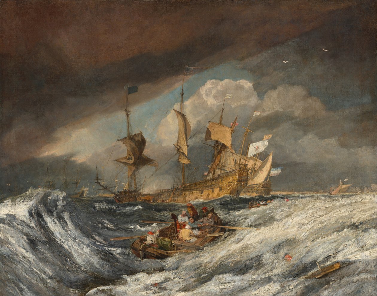 Lodě vynášející kotvy nizozemským mužům války od Joseph Mallord William Turner