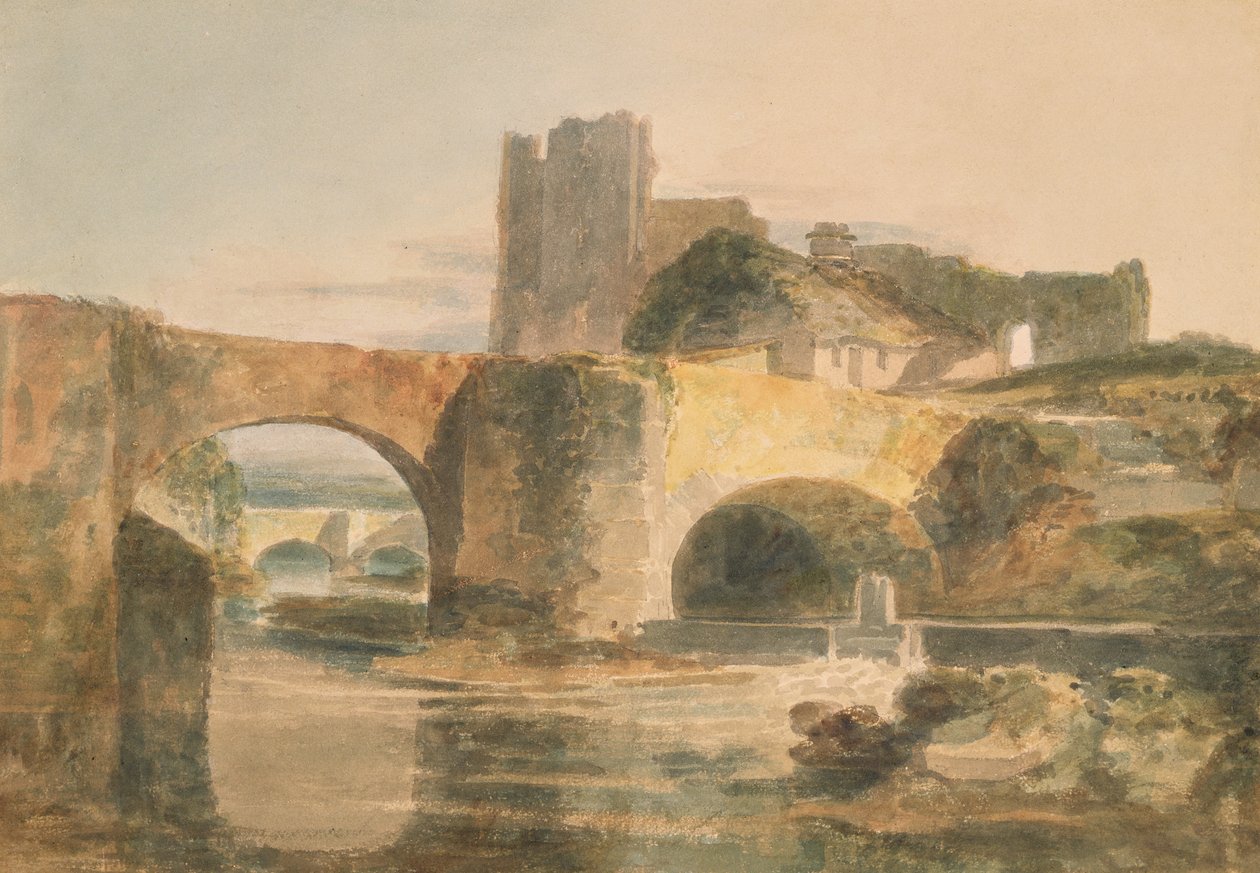 Brecon Bridge and Castle, c.1795 (akvarel na papíře) od Joseph Mallord William Turner