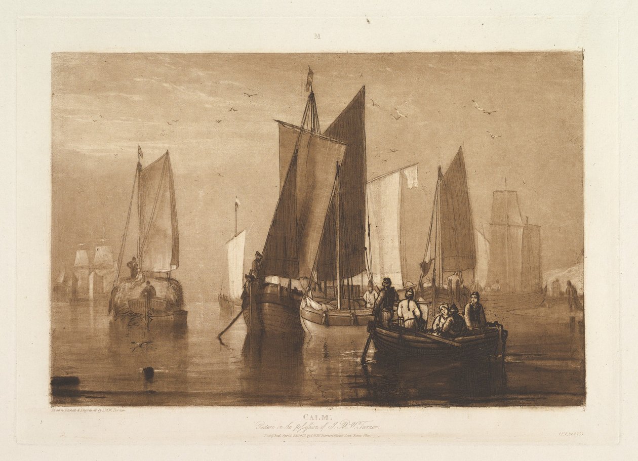 Klid, část IX, tabule 44 z "Liber Studiorum" od Joseph Mallord William Turner