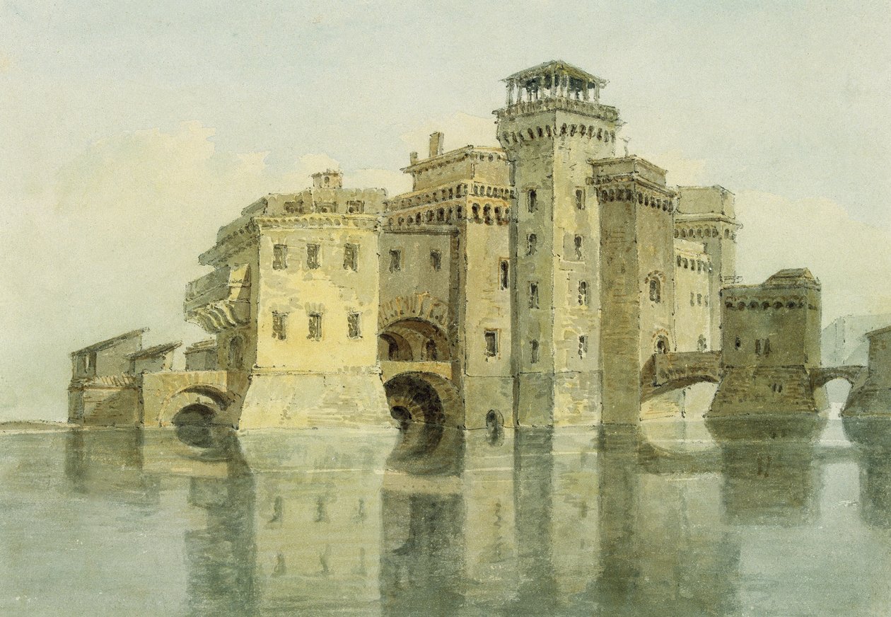 Hrad, datum neznámé (akvarel a tužka na papíře) od Joseph Mallord William Turner