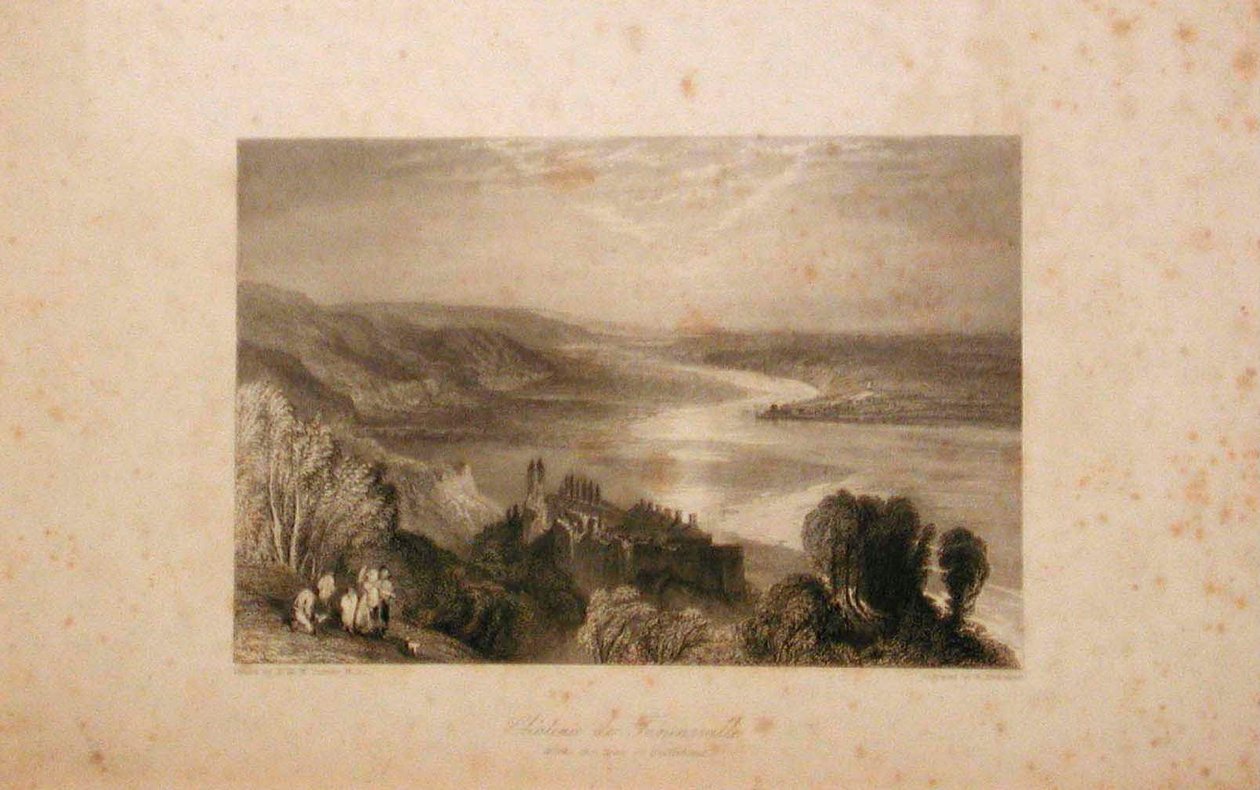 Zámek Tancarville s městem Quilleboeuf od Joseph Mallord William Turner