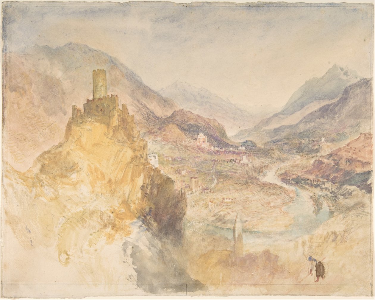 Châtel-Argent a údolí Aosty od Villeneuve od Joseph Mallord William Turner