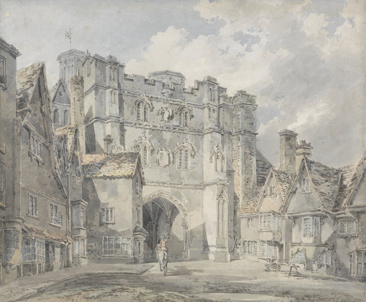 Christ Church Gate, Canterbury, 1793-94 (wc na papíře) od Joseph Mallord William Turner